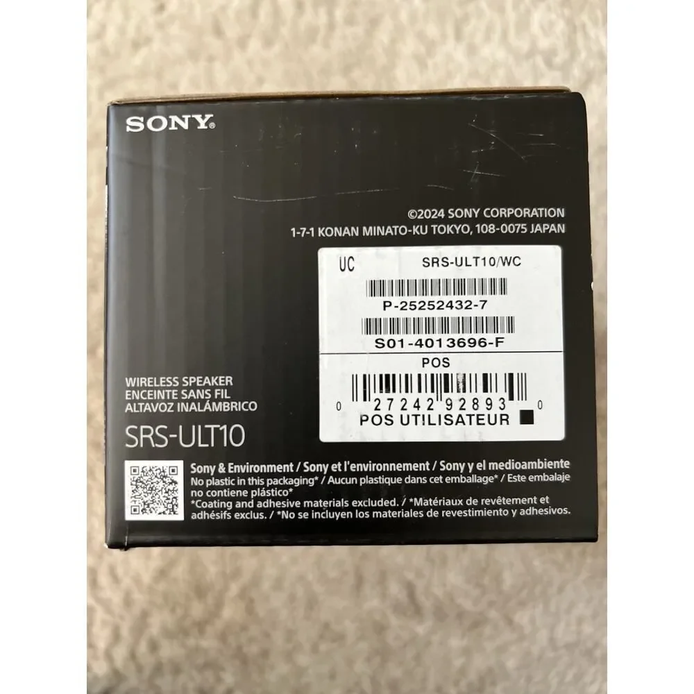 Sony ULT Field 1 Wireless Bluetooth Speaker SRS-ULT10/WC Off White Brand New